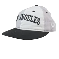 美品 New Era ニューエラ バックキャップ ロサンゼルス ドジャース 9Fifty レトロクラウンスナップ  帽子 ハット ロゴ 刺繍 ホワイト メンズ 古着 中古 USED