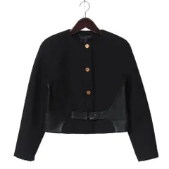 ■美品■LOUIS VUITTON ルイ・ヴィトン BOXY JACKET ジャケット サイズ38 ラムレザー切替 ベルト 金ボタン フランス製 ブランド古着【中古】20260303/RA7870のサムネイル