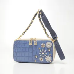 ■未使用品■LEATHER JEWELS レザージュエルズ ショルダーバッグ チェーンショルダー ポシェット ミニバッグ クロコ型押しレザー 20260202/RA7572のサムネイル