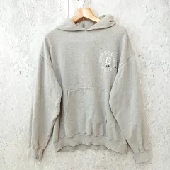 Paragraph パラグラフ パーカー プルオーバー ユニセックス プリント ワンポイント ダメージ加工 EC限定 グレー Fサイズ ◎、◇〇☆のサムネイル