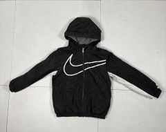 90s NIKE ナイキ ナイロンジャケット 赤×黒ブレッドカラーKID'S L