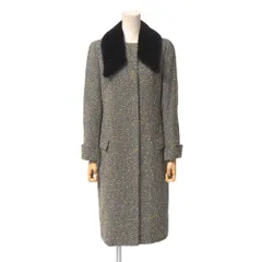 ■美品■Salvatore Ferragamo サルヴァトーレフェラガモ コート サイズ38 ネップ ツイード ミンクファー襟 イタリア製 ブランド古着【中古】20260120/RA7312のサムネイル