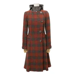 SPORTMAX スポーツマックス コート サイズ40 チェック ドッキング ロングコート フーデッド ブランド古着【中古】20260202/RA7371のサムネイル