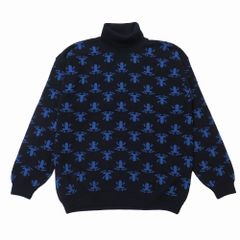 カシミヤ100%・美品】dunhill タートルネックニット S カエル総柄