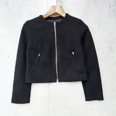 swingle スウィングル フロントジッパー ノーカラー スエード ジップブルゾン ライダースジャケット ブラック Sサイズ ◎、◇〇☆のサムネイル