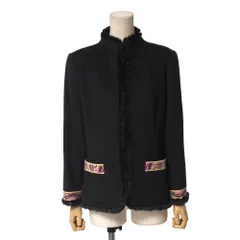 ■美品■LEONARD レオナール ノーカラージャケット サイズ11AR ミンク ファートリム 総カシミヤ 毛皮 ブランド古着【中古】20251205/RA6816のサムネイル