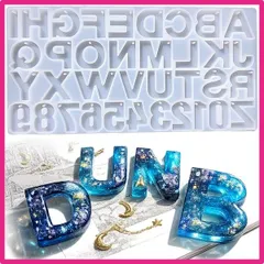 穴あきタイプ 【便利な穴あきタイプ】 レジン アルファベット 穴あき 数字 英字 シリコンモールド ネックレス アクセサリー パーツ キーホルダー 作成 レジン uvレジン アロマストーン 石膏 手作り 石鹸 キャンドル 樹脂 粘土 オルゴナイト バスボム シ