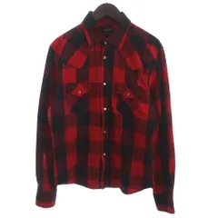 ジャックローズ Jackrose ウエスタンシャツ 長袖 ブロックチェック コットン 赤 黒 レッド ブラック 4のサムネイル