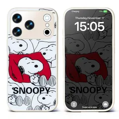 スヌーピー iPhone17/16E/16/15/14/13用スマホケース 強化ガラス スヌーピー iPhone17Air/Pro/Promax/Plus/mini用 強化ガラスランヤード付き 携帯バンパー TPU レンズ保護 耐衝撃 ワイヤレス充電対応  1