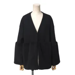 ■美品■yori ヨリ Vネック ファー ショートコート コート サイズF ドロップショルダー ブランド古着【中古】20251127/RA6735のサムネイル