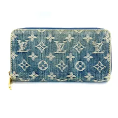 ルイヴィトン モノグラム デニム ジッピーウォレット インディゴ ブルー メンズ 長財布 M95341 LOUIS VUITTON ABランク 中古