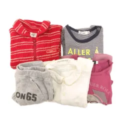 ベベ bebe Tシャツ パンツ セーター シャツ まとめ 5点セット 90cm 白 ホワイト 赤 レッド 紫 パープル /GV ■GY14