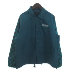 エイチ&エム H&M 美品 コーチジャケット ナイロン 長袖 市松模様 チェック 緑 エメラルドグリーン M ■FFのサムネイル