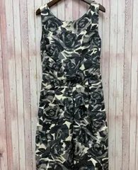 ケイトスペード KATE SPADE New York ワンピース ひざ丈 花柄 ノースリーブ 2 黒 白 MK899 レディース