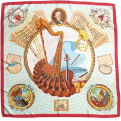 HERMES エルメス Wolfgang Amadeus Mozart モーツァルトへの賛歌 カレ90 スカーフ シルクツイル 正方形【おすすめ】 フランス製 ブランド古着【中古】20250916/RA6119
