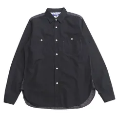 ■美品■JUNYA WATANABE COMME des GARCONS MAN ジュンヤワタナベコムデギャルソンマン 長袖シャツ サイズM AD2019 エルボーパッチ 異素材切替 後身頃 ： チェック ブランド古着【中古】20251008/RA6186のサムネイル