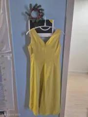 イェロー ノースリーブ ロング ONE PIECE