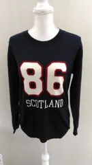 最終価格！ 値下げ不可品　（〇3496） SHIPS カレッジロゴ ニット 86 SCOTLAND ネイビー Mサイズ メンズ ウール混　クリーニング済のサムネイル