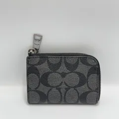 COACH コーチ シグネチャー キーケース コインケース チャコール/ブラック