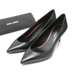 SAINT LAURENT PARIS サンローランパリ アニヤ パンプス サイズ37 1/2 ポインテッドトゥ ピンヒール ブラック レザー 靴 ブランド古着【中古】20250722/RA5627のサムネイル