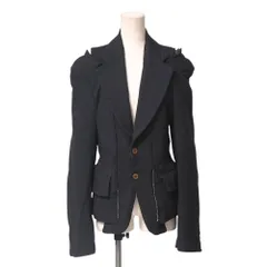 ■美品■COMME des GARCONS コムデギャルソン ジャケット サイズXS AD2014 ダメージ加工 裁断 変形 シングルジャケット ブランド古着【中古】20250808/RA5748のサムネイル