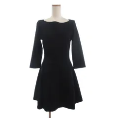 ケイトスペード サタデー kate spade SATURDAY  BROOME STREET ワンピース 七分袖 ひざ丈 リボン OUMU0977 黒 ブラック S ■TC