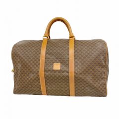 CELINE】ボストンバッグ 南京錠 マカダム柄 PVC ゴールド金具 自立