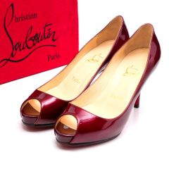 美品！クリスチャンルブタン［レッドソール］パンプス　箱付き　ヒール　ラウンドトゥ クリスチャンルブタン パンプス レッドソール オープントゥ 23.5 付属