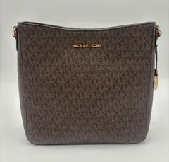 マイケルコース　MICHAEL KORS　PVC レザー ショルダーバッグ ブラウンMKロゴ