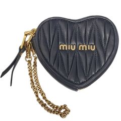 美品 miumiuミュウミュウ ハートコインケース 小銭入れ キーチェーン付