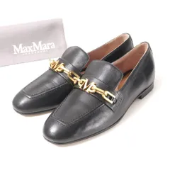 ■美品■MAX MARA マックスマーラ ローファー サイズ36 チェーン ビットローファー ロゴ レザー 靴 イタリア製 ブランド古着【中古】20250604/RA4882のサムネイル