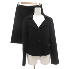 クレージュ courreges セットアップ テーラードジャケット ミドル ハーフ丈 3B ノーベント スカート ミディ丈 40 黒 ブラック /ML ■TCのサムネイル