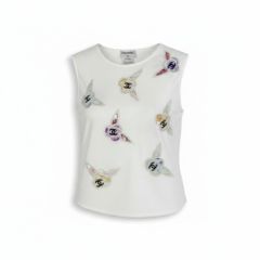 希少CHANELシャネル ボーダータンクトップ ストライプ ココマークロゴ