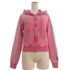 エックスガール x-girl 美品 FACE LABEL WASHED COMPACT ZIP UP SWEAT HOODIE パーカー スウェット 長袖 105261012010 ピンク S