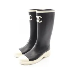 シャネル CHANEL レインシューズ ココマーク レインブーツ BK/白 その他 レインブーツ レディース Used Aのサムネイル