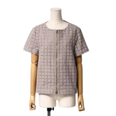 ■美品■Herno ヘルノ ジャケット サイズ44 半袖 ジップアップジャケット カットワーク刺繍 グレー イタリア製 ブランド古着【中古】20250117/RA2965のサムネイル