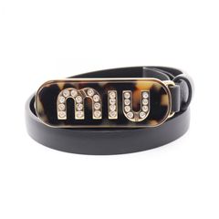 MIU MIU ナッパレザー ベルト ゴールドバックル ブラック - メルカリ