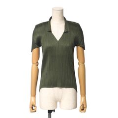 PLEATS PLEASE イッセイミヤケ　プリーツ半袖シャツ　ポロシャツ　L PLEATS PLEASE ISSEY MIYAKE プリーツ 半袖 ポロシャツ - メルカリ
