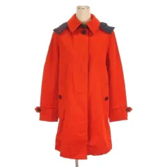 トミーヒルフィガー TOMMY HILFIGER 2WAY トレンチコート スプリングコート フーディー オレンジ M アウター ■ECT