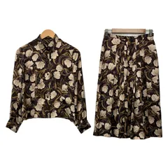 Aquascutum(アクアスキュータム) スカートセットアップ レディース - ダークブラウン×ベージュ×マルチ 花柄のサムネイル