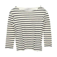 ディオール Dior 長袖Tシャツ ブルー コットン ボーダーカットソー レディース Used Aのサムネイル