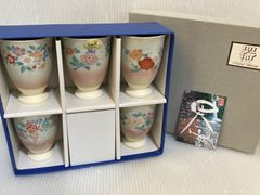 有田焼 其泉 賞美堂 ホタル手草花文 フリーカップ5客 ビールコップ揃
