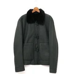 ■美品■Berluti ベルルッティ サイズR56 ムートンジャケット ジップアップジャケット アウター 羊革 ダークグリーン イタリア製 ブランド古着【中古】20240913/RA1103のサムネイル