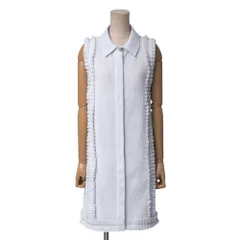 ■美品■CHANEL シャネル ワンピース サイズ34 P54 フリル装飾 ニット ノースリーブ ワンピース インナーキャミソール付き イタリア製 ブランド古着【中古】20240628/RA0238