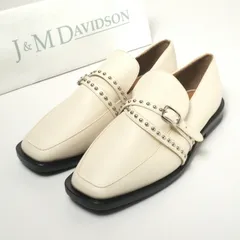 J&M Davidson ジェイアンドエムデヴィッドソン ローファー サイズ35 （22.0～22.5cm相当）レザー スリッポン 靴 スタッズベルト オフホワイト ブランド古着【中古】20240328/GP6370のサムネイル