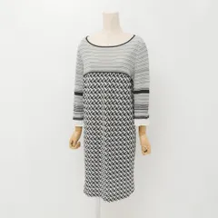 Missoni ミッソーニ ワンピース サイズ46 ジグザグ シェブロンニット モノトーン【おすすめ】 イタリア製 ブランド古着【中古】20240608/GP9621のサムネイル
