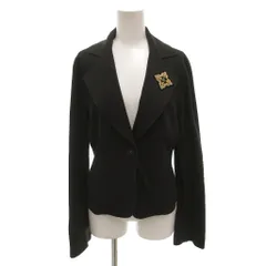 ランバン LANVIN テーラードジャケット ニット ワッペン 茶 ブラウン ロゴ /FF ■ECTのサムネイル