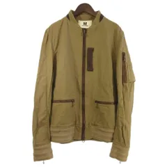 エム M THANK YOU FRIENDS ジャケット バックスターデザイン ボンバー ジップアップ コットン 茶 ブラウン L ユニセックスのサムネイル