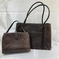 A【中古品】SALUE DOLE サルエドール オーストリッチ ブラウン 
