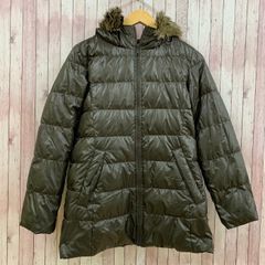 DIESEL ロングダウンコート ファーフード 緑 XS - メルカリ